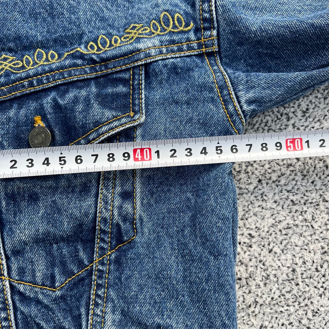 실측확인 빈티지 여성 크롭 청자켓 0403M 상품이미지5