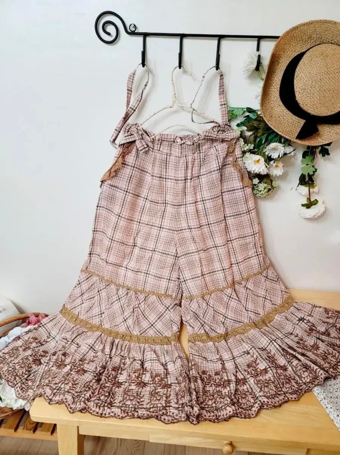 일본빈티지 새제품 LIZLISA 리즈리사 자수 멜빵바지 상품이미지2