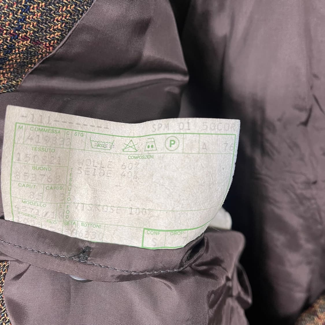 아르마니] 빈티지 체크 브라운 울 자켓 (L) 상품이미지6