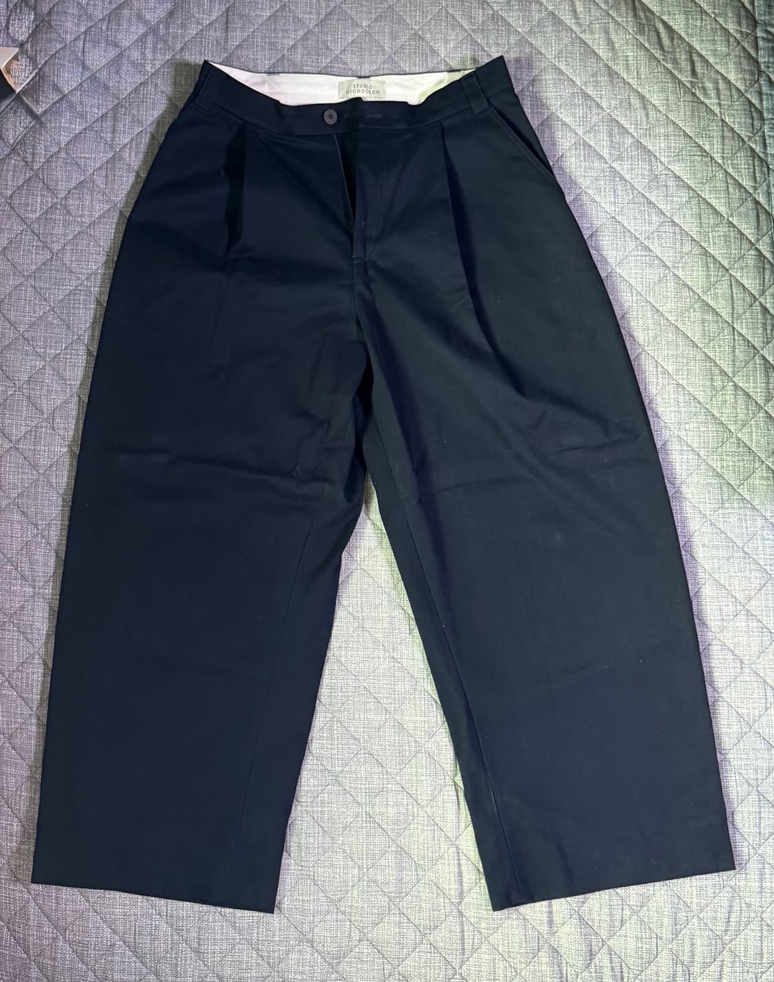 스튜디오 니콜슨 소르테 코튼 와이드 팬츠 네이비 (M) 상품이미지4