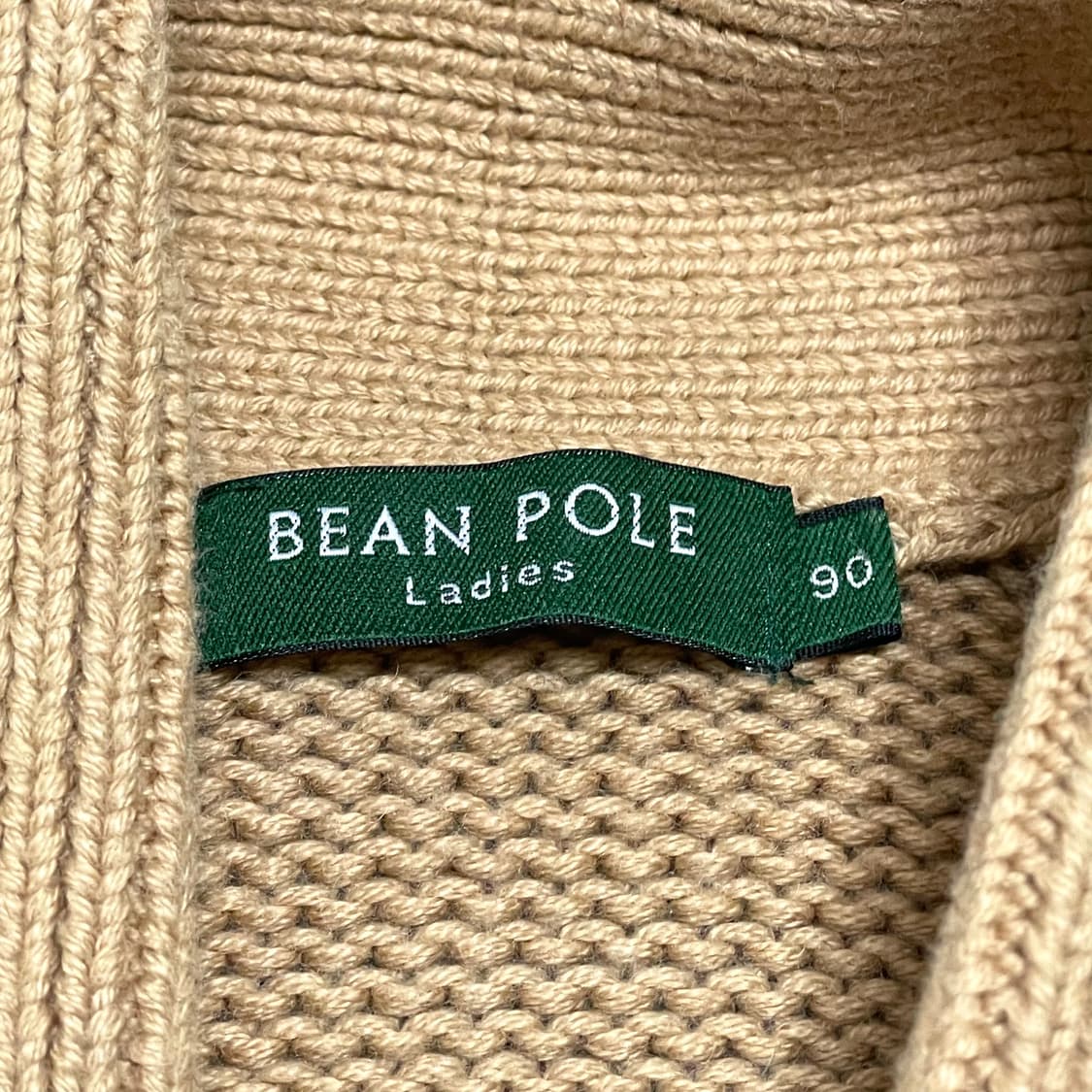 빈폴 레이디스 베이지 카라 짜임 가디건 여성90 상품이미지4