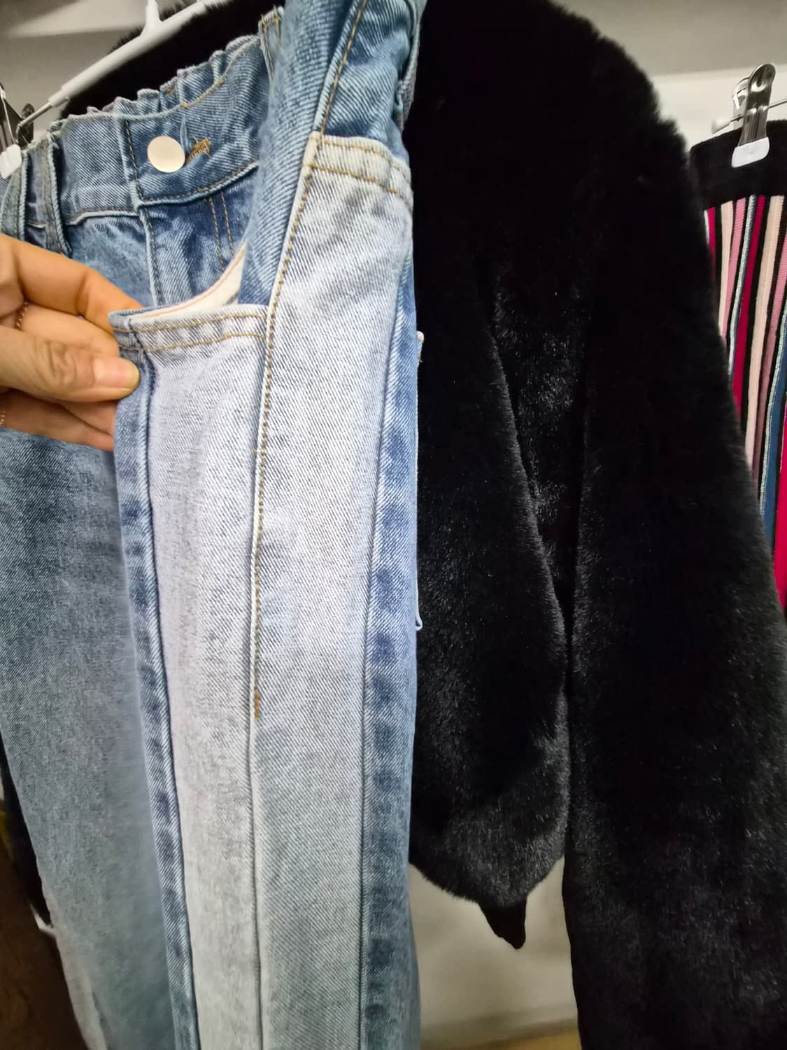 질스튜어트 에코밍크퍼 자켓. sickos 빈티지데님 상품이미지9