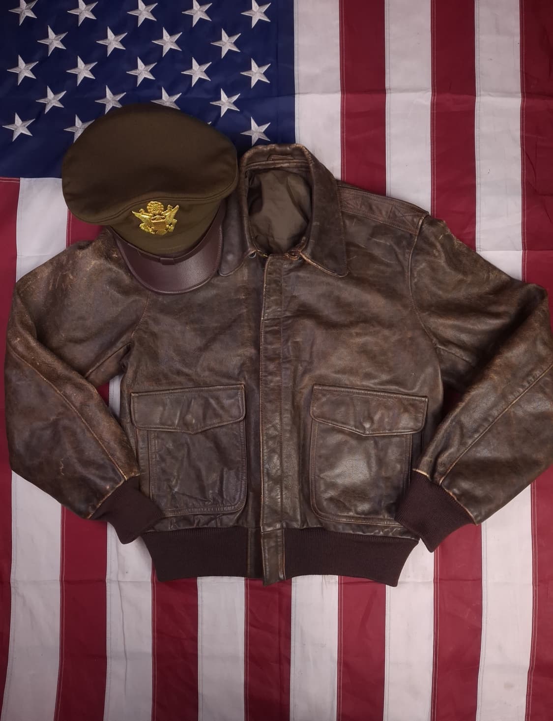 90's 미국제조 리얼레더 A-2 항공자켓 상품이미지1