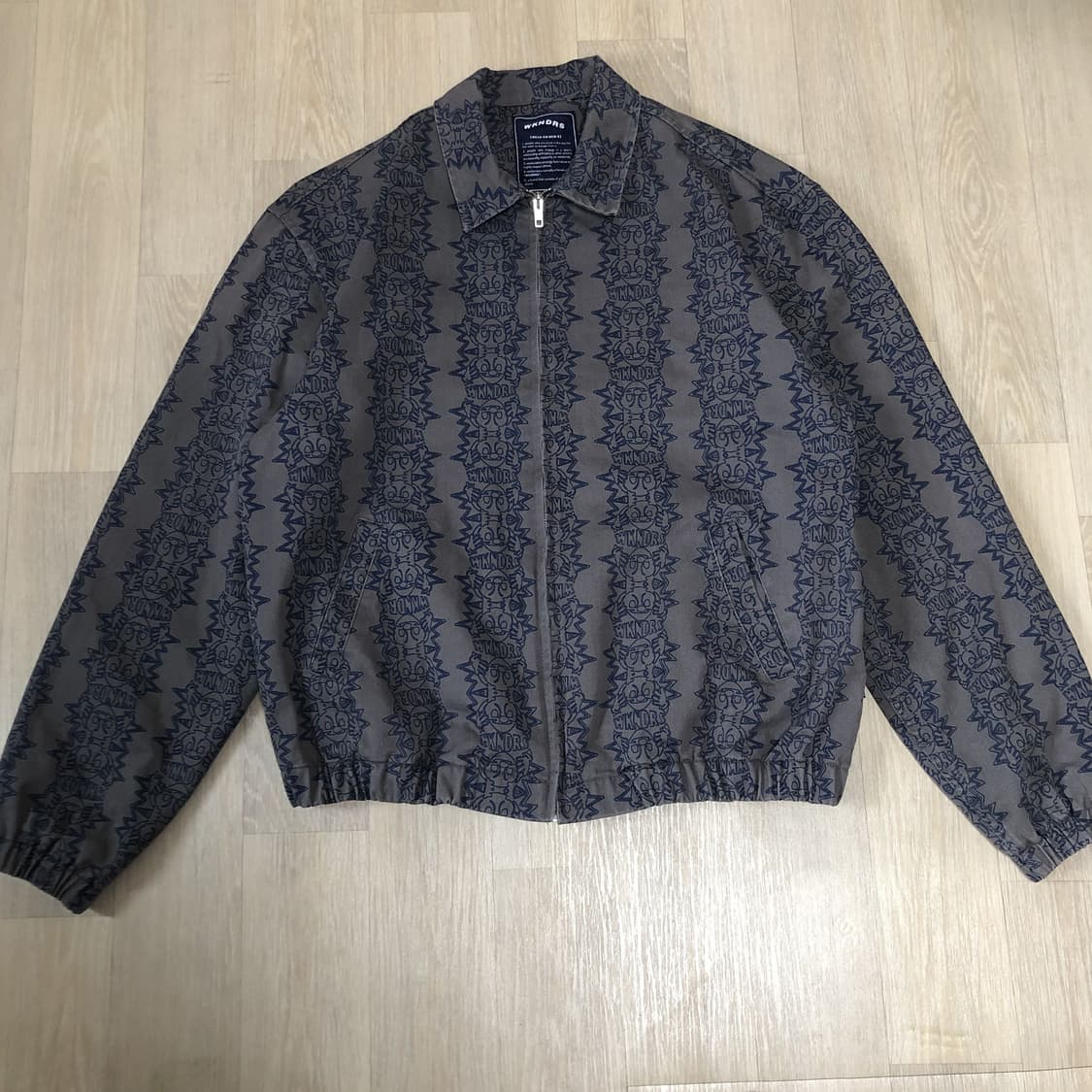 (L) 위캔더스 WKNDRS 스마일 패턴 드리즐러 자켓 그레이 상품이미지1
