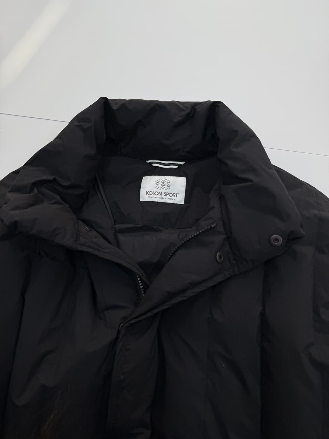 코오롱 블랙 덕다운 롱패딩 상품이미지2