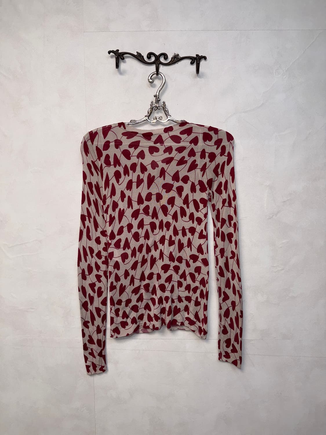 Kookaï red heart loose silm cardigan  상품이미지5