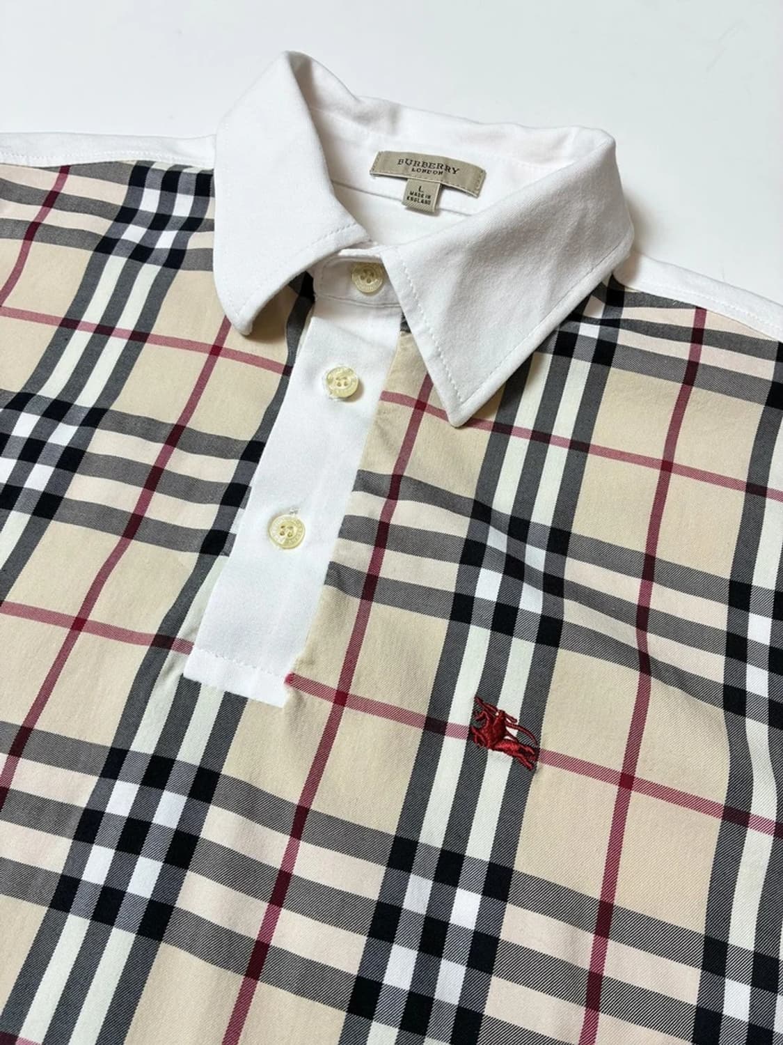 버버리 00's 노바체크 배색 반팔 카라 티셔츠 PN9022 상품이미지3