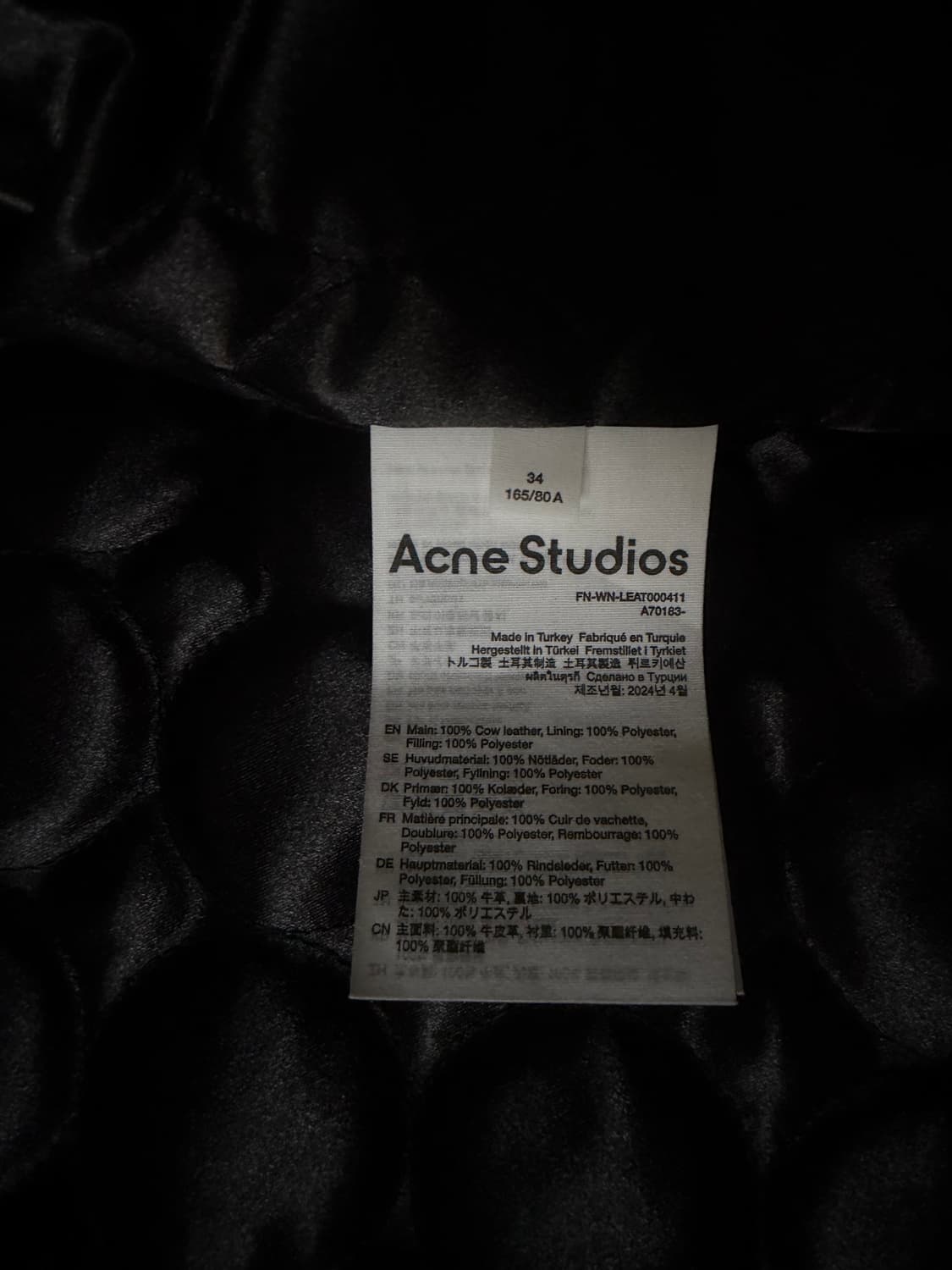 Acne Studios 가죽 바이커 재킷 상품이미지8