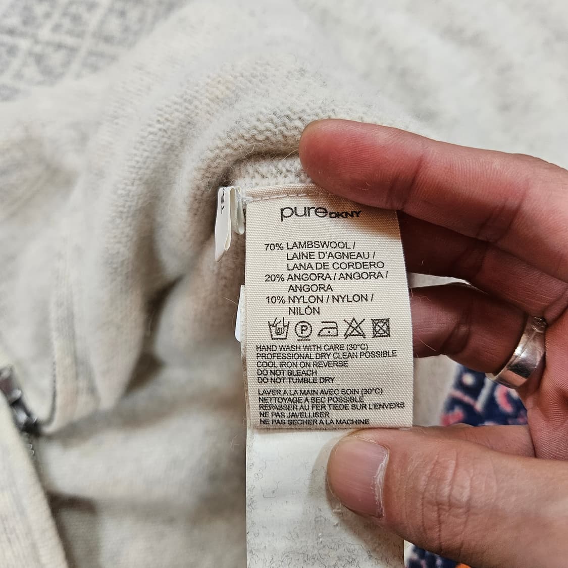 DKNY 투웨이 집업 후드 니트 스웨터 M size 상품이미지7