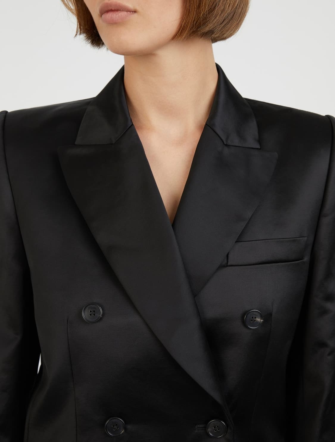 (정품/새상품) KHAITE 케이트 여성 블랙 새틴 더블 블레이저 자켓  상품이미지7