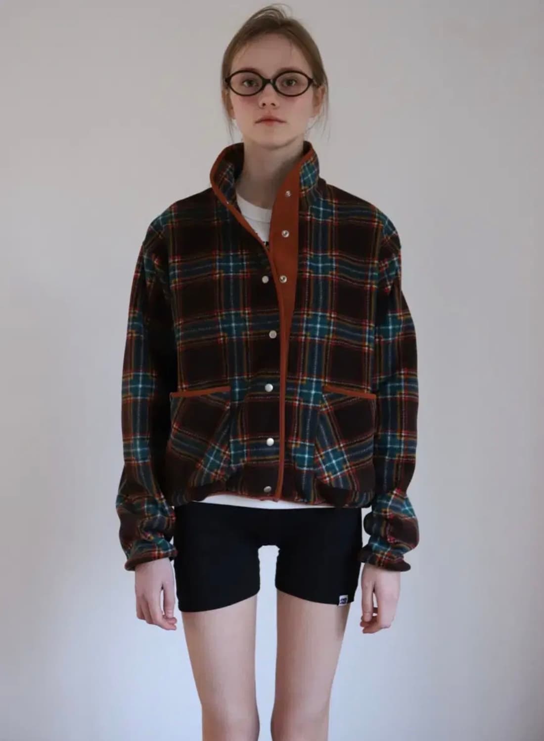 [새상품] 픈드픈드FNDFND 체크 플리스 자켓 브라운 후리스 상품이미지1