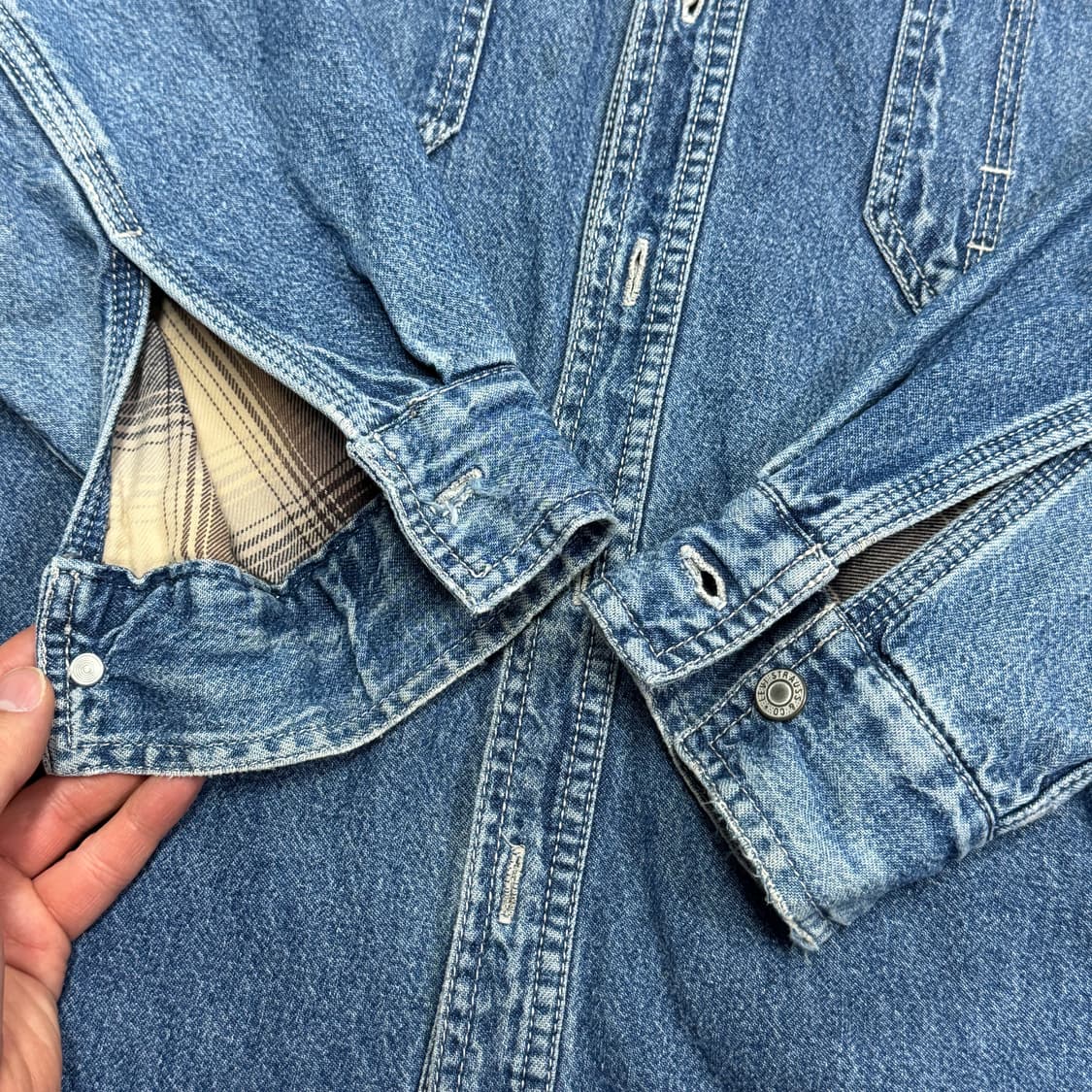 리바이스 90s 빈티지 네이비탭 셔츠 자켓 M(105) 상품이미지6