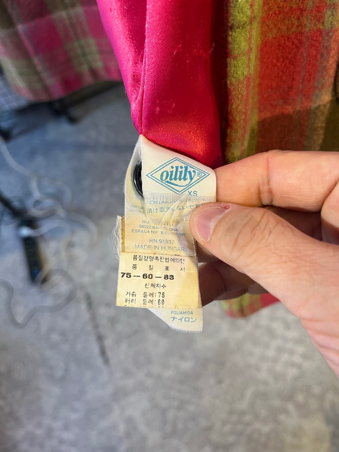 오일릴리 체크 후드 코트 상품이미지6