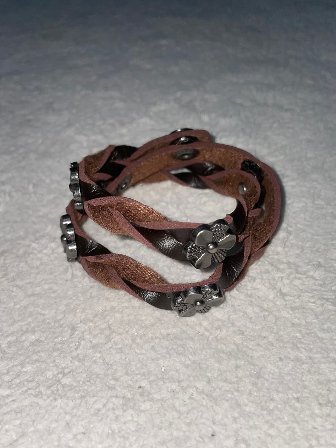 flower brown leather bracelet 상품이미지1