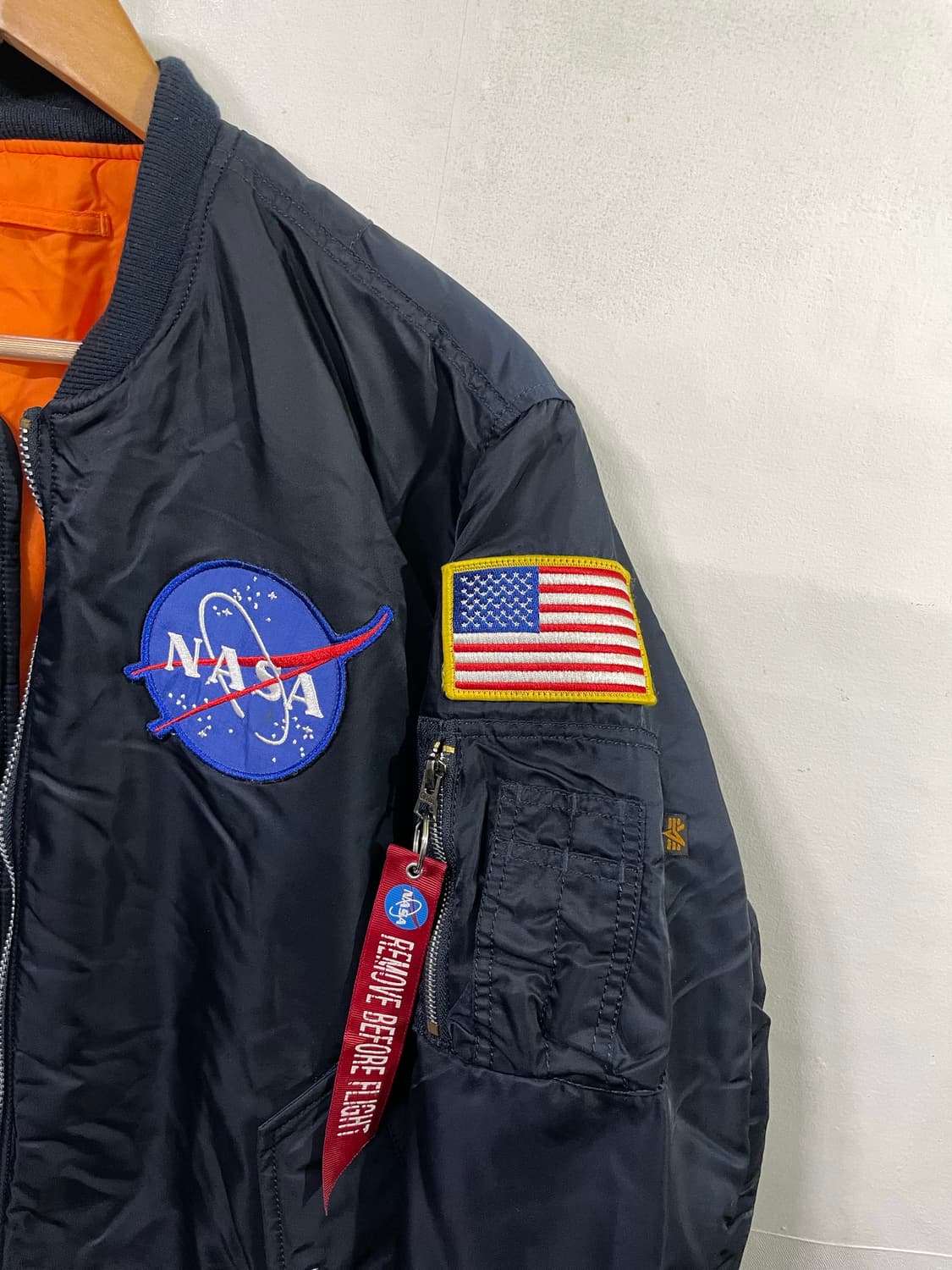 알파인더스트리 MA-1 블루종 봄버 자켓 100-105 나사콜라보 상품이미지2