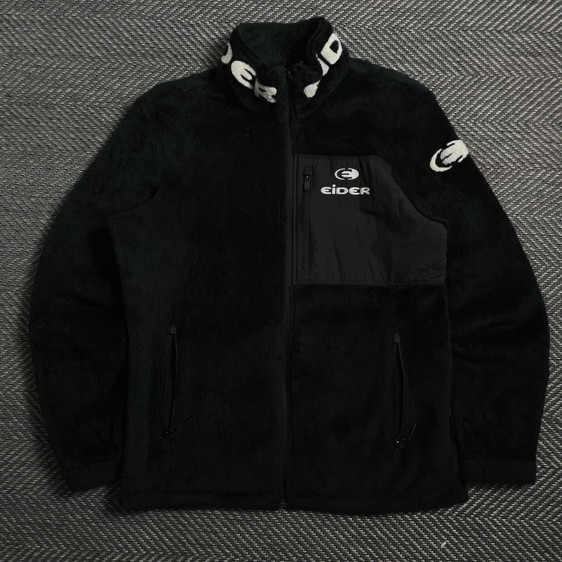 아이더 블랙 넥 로고 플리스 집업 자켓 o 4021 상품이미지1
