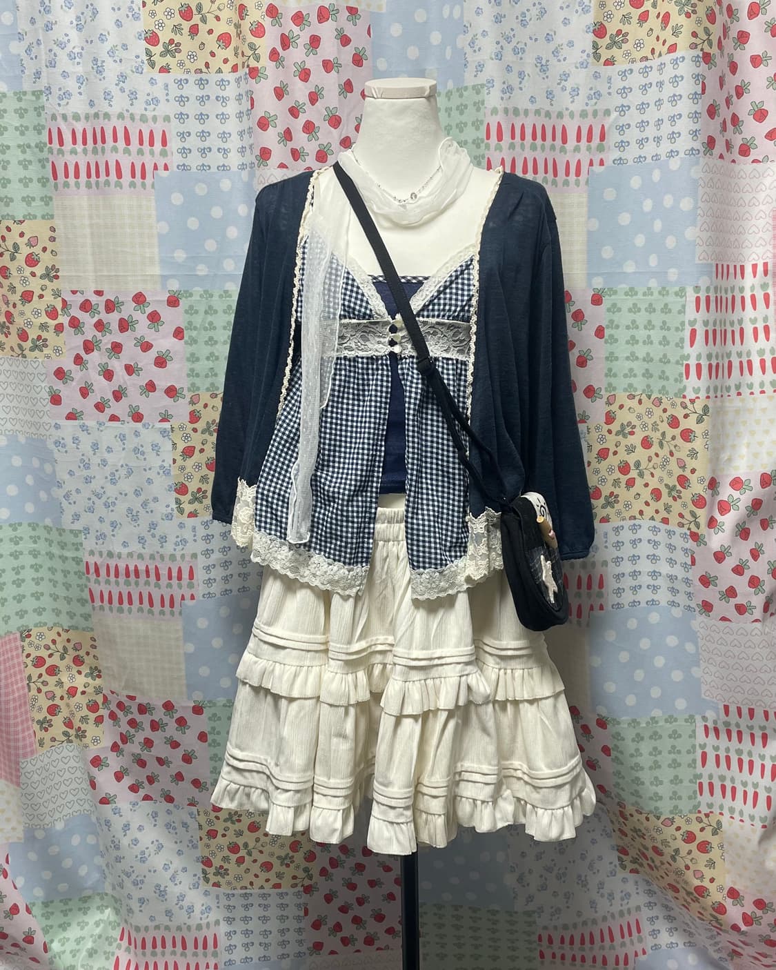 네이비 체크 베스트 + 이너나시 #모리걸 #바선생 상품이미지2