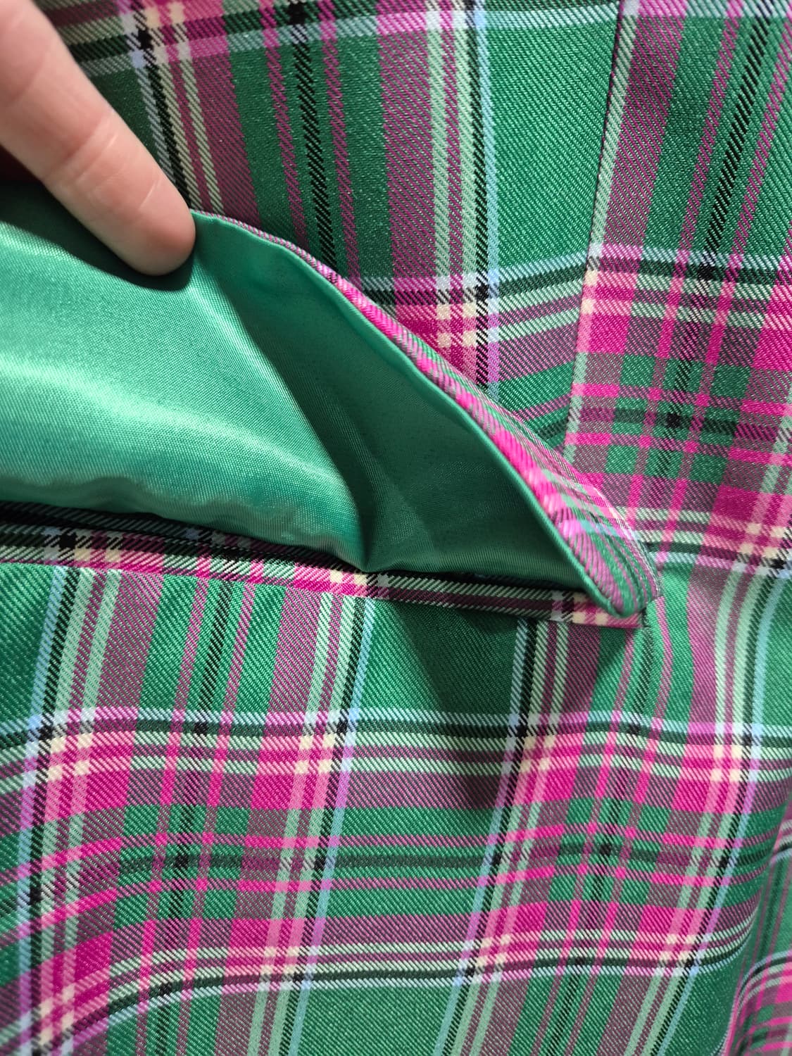 (새상품)DINT 딘트 그린 핑크 체크 자켓 상품이미지5