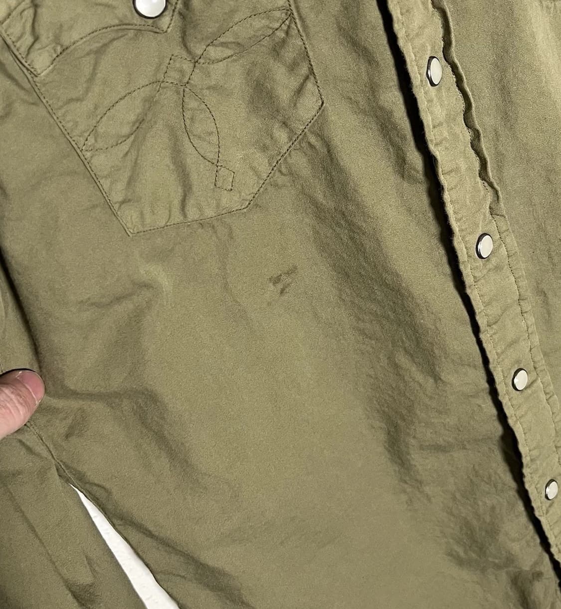 90s RRL 더블알엘 코튼 트윌 웨스턴 셔츠 올리브 상품이미지10