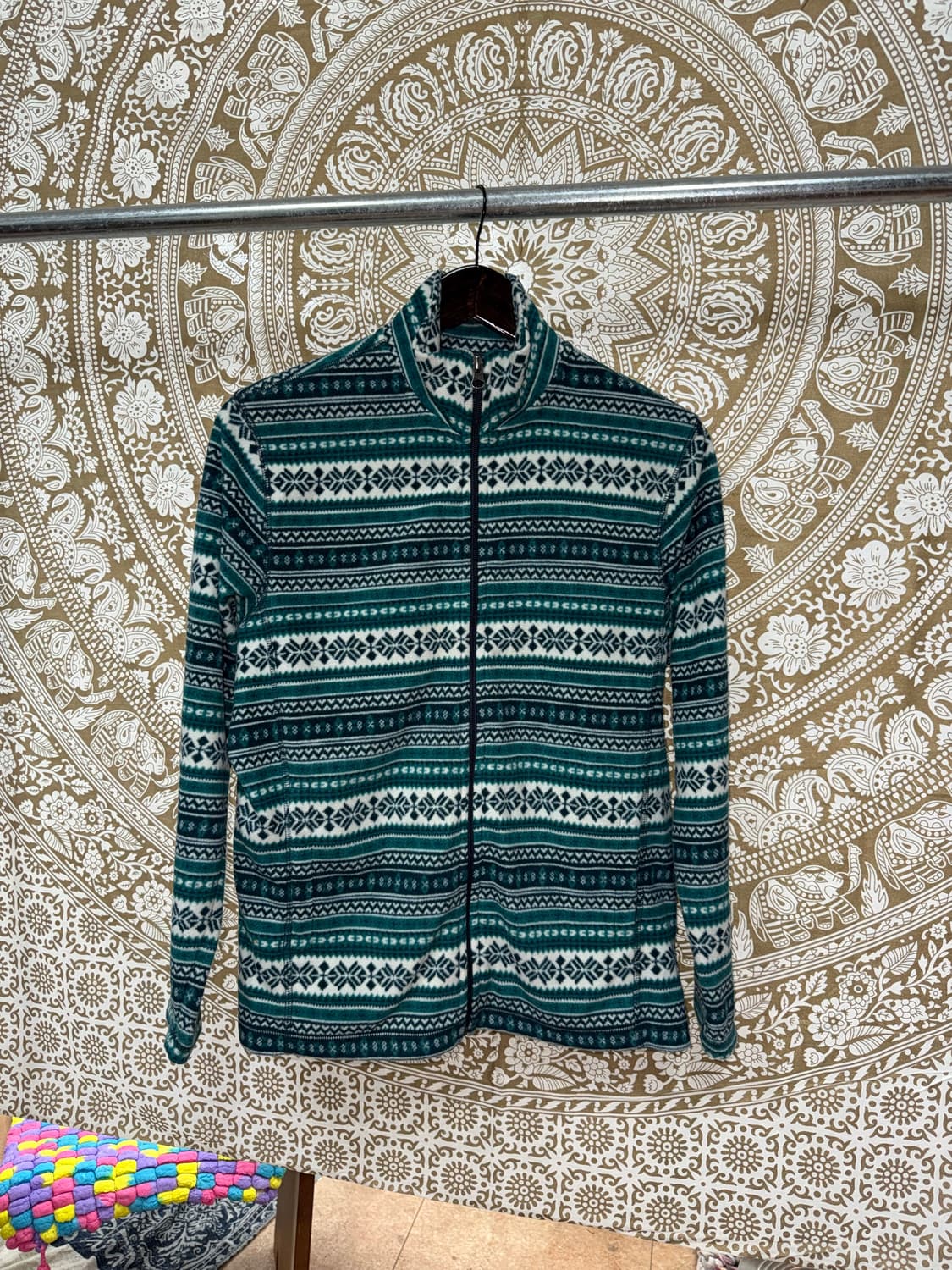 빈티지 그린 에스닉 후리스 상품이미지3