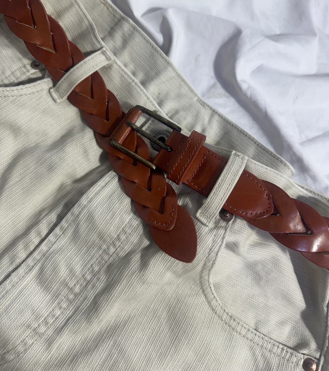 빈티지 위빙 레더 벨트 상품이미지3