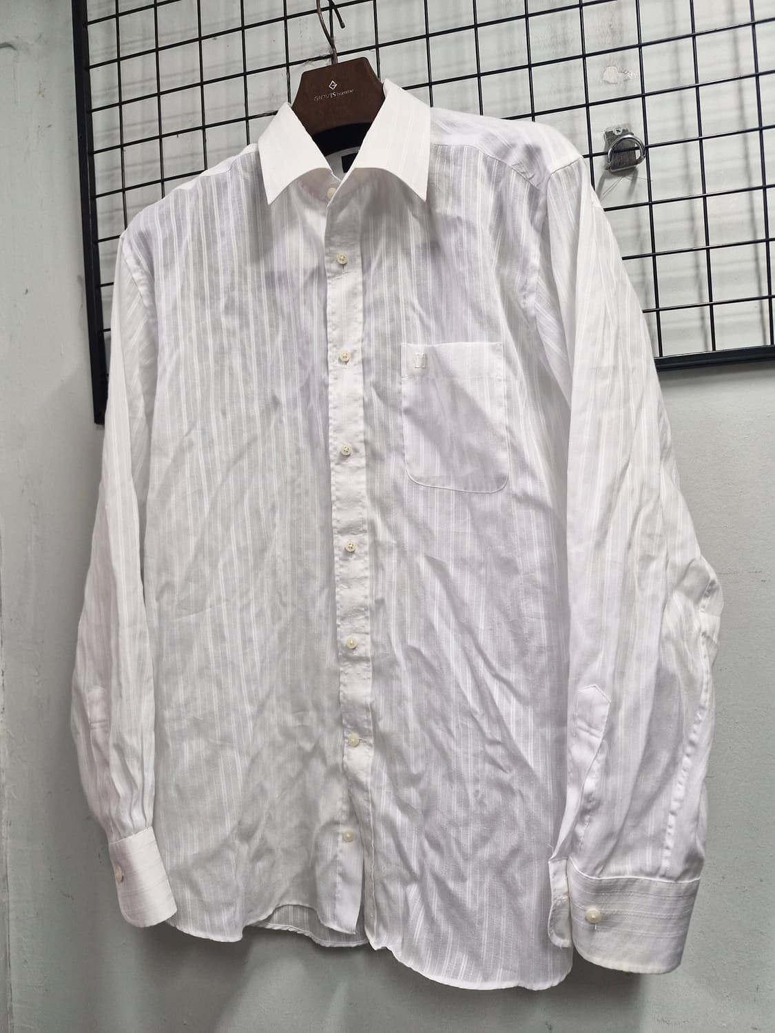110XXL 닥스 흰색 스트라이프 셔츠. 상품이미지3