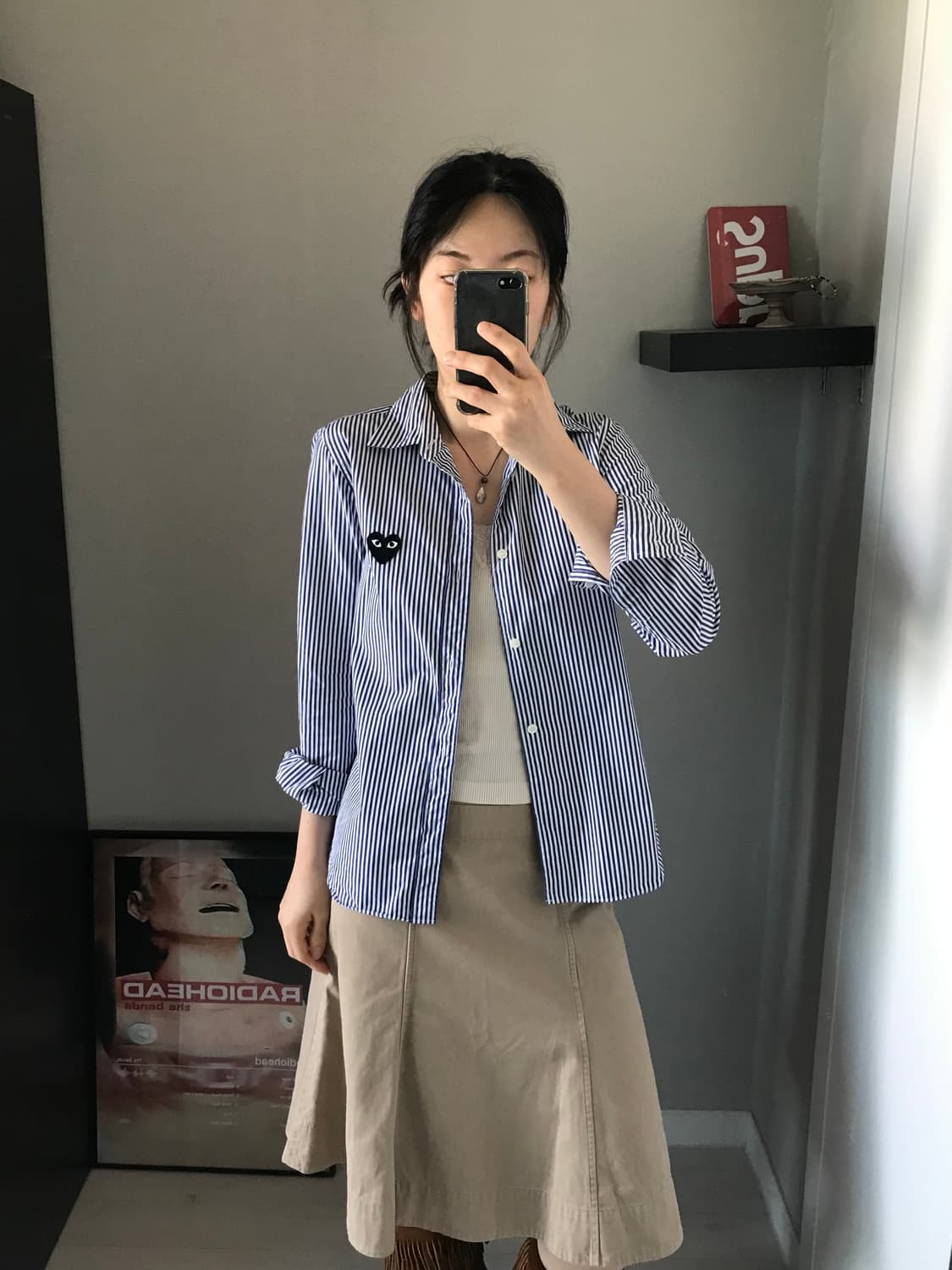 꼼데가르송 블랙 와펜 스트라이프 셔츠 상품이미지5