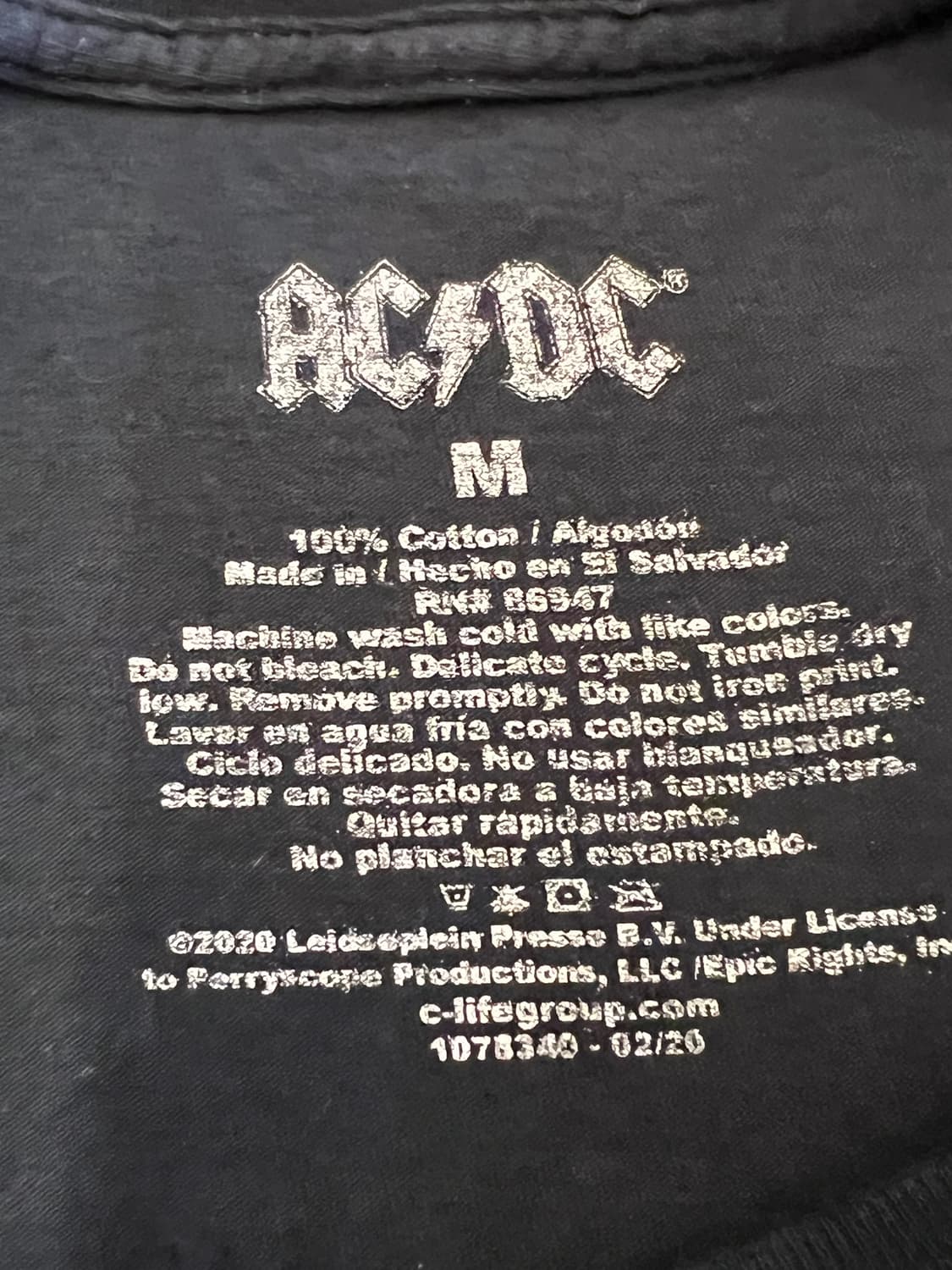 [M] ACDC Back in Black 블랙 빈티지 밴드티 상품이미지7