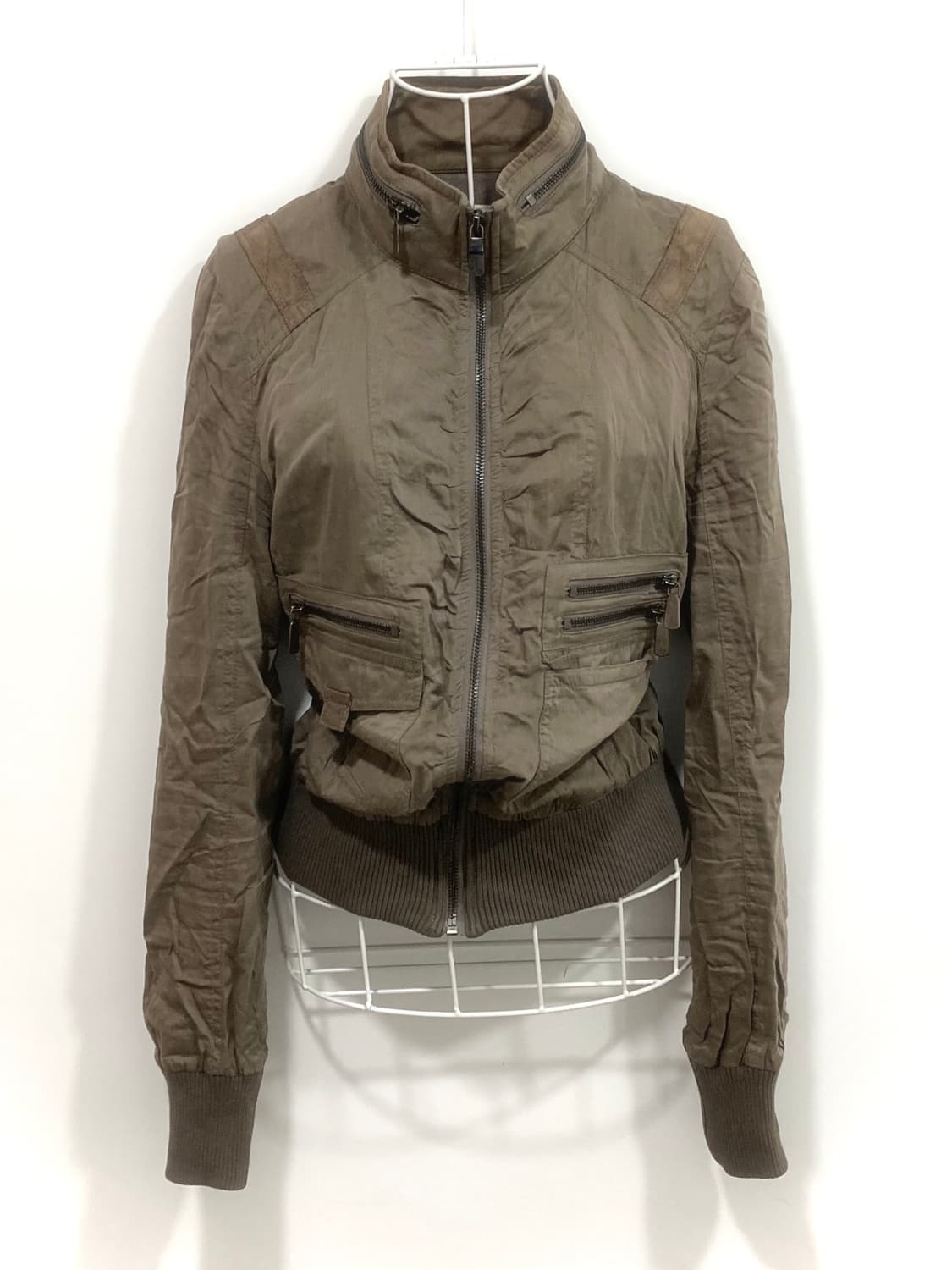 Y2K Khaki Bomber Jacket 상품이미지2