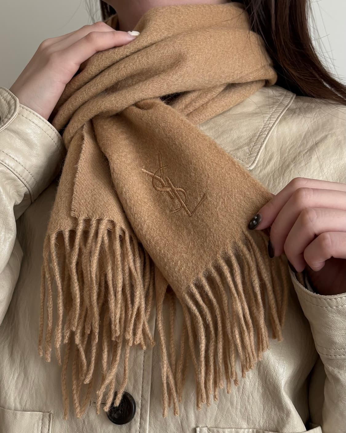 Yves Saint Laurent 입생로랑 YSL 머플러 베이지  상품이미지6