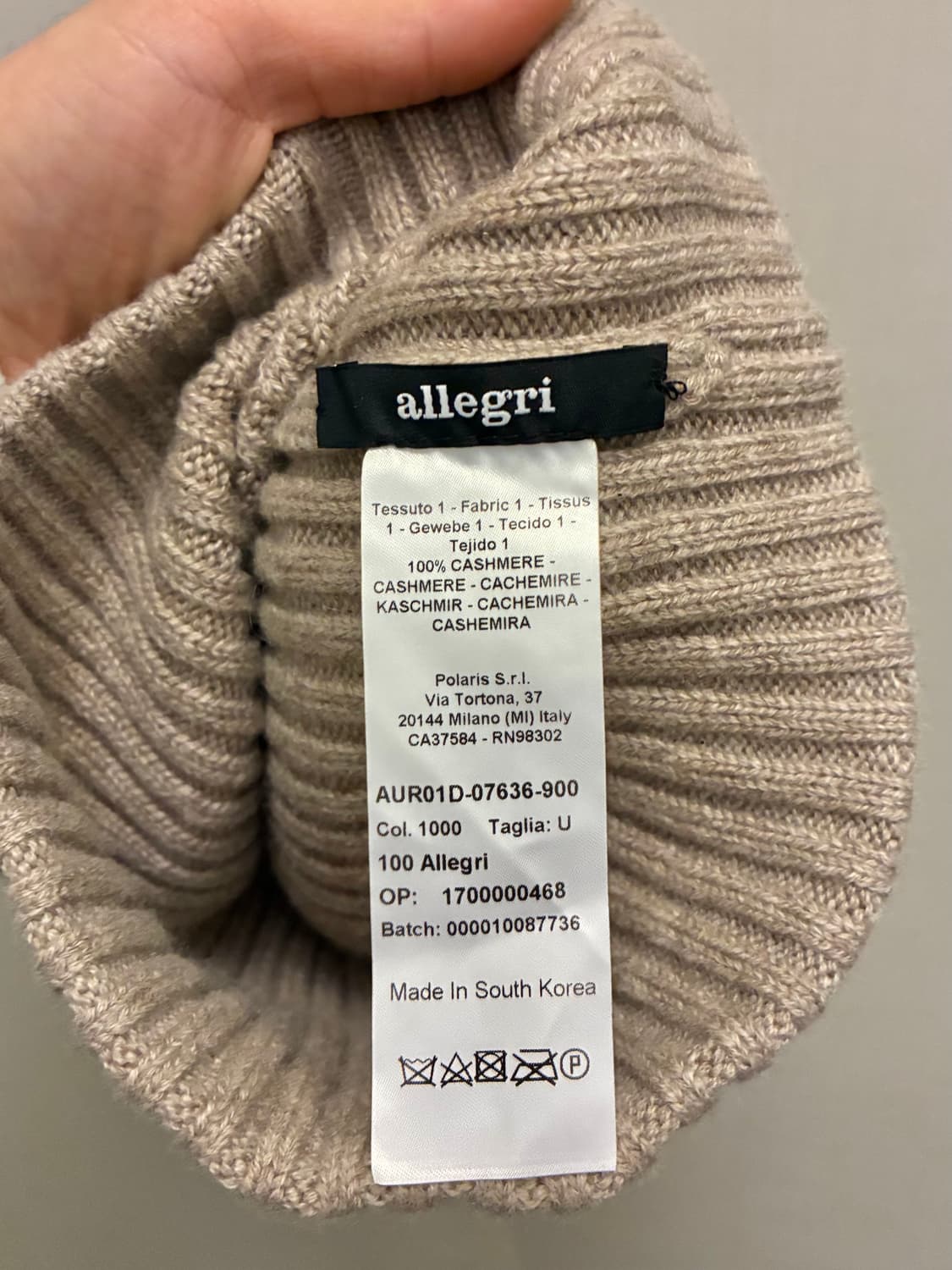 (F)allegri 알레그리 브라운 캐시미어 니트 비니 와치캡 상품이미지6