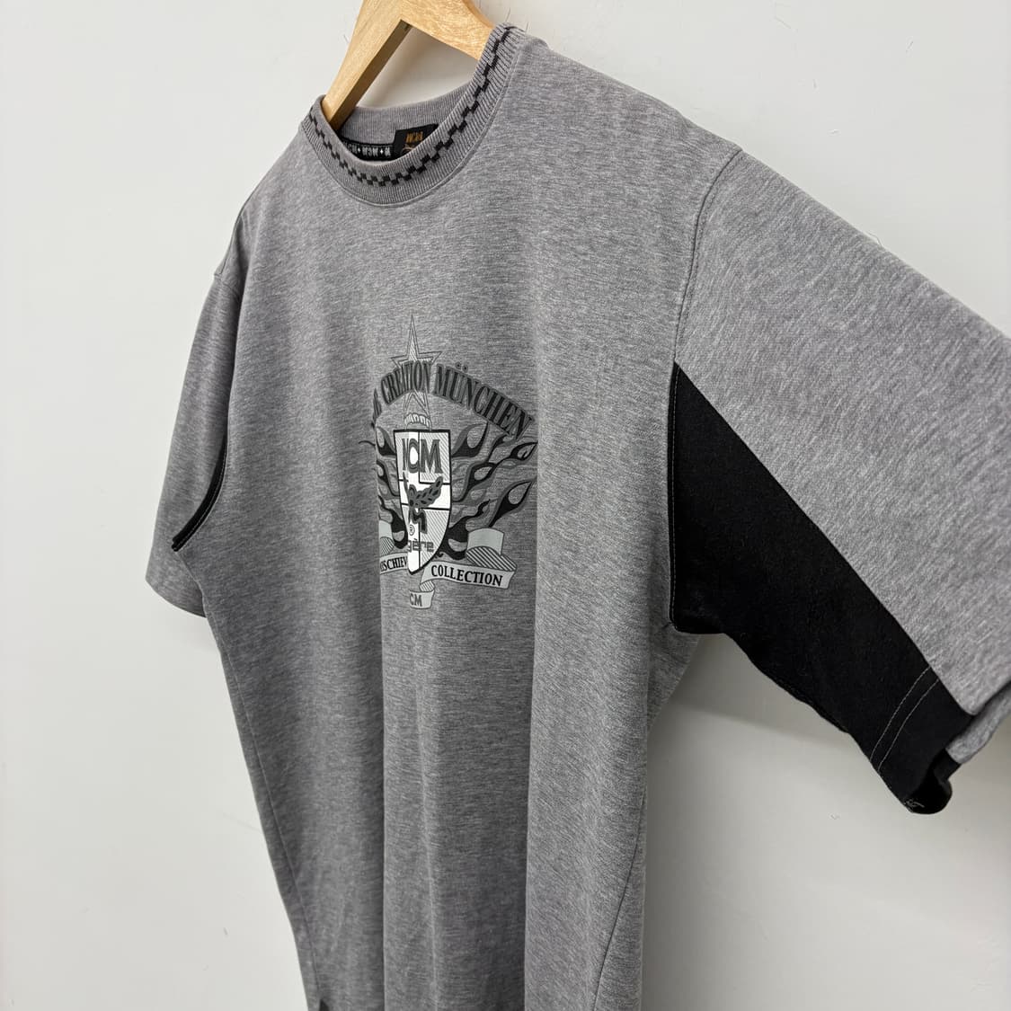MCM 로고 프린팅 반팔 티셔츠 그레이 남성L 상품이미지4