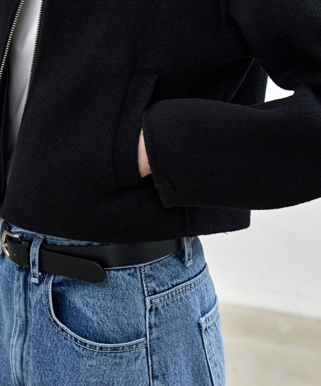 notia 노티아 울 핸드메이드 블랙 집업 자켓 아우터 S 상품이미지4