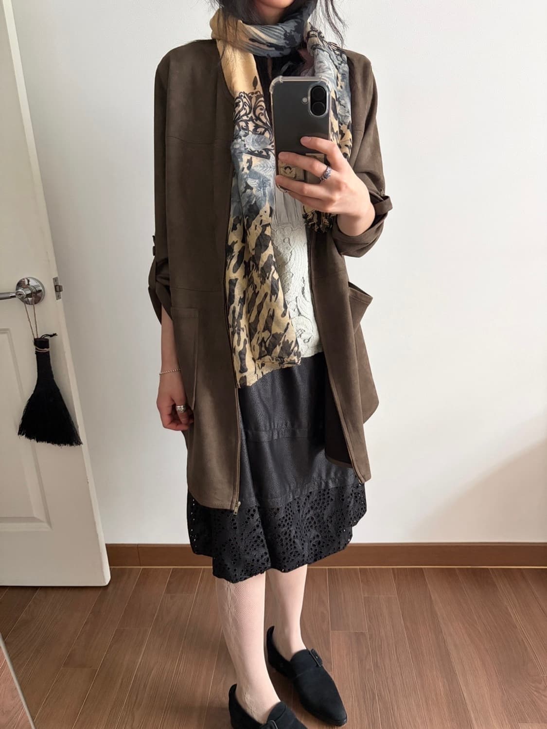 non collar suede zip-up jacket 상품이미지4