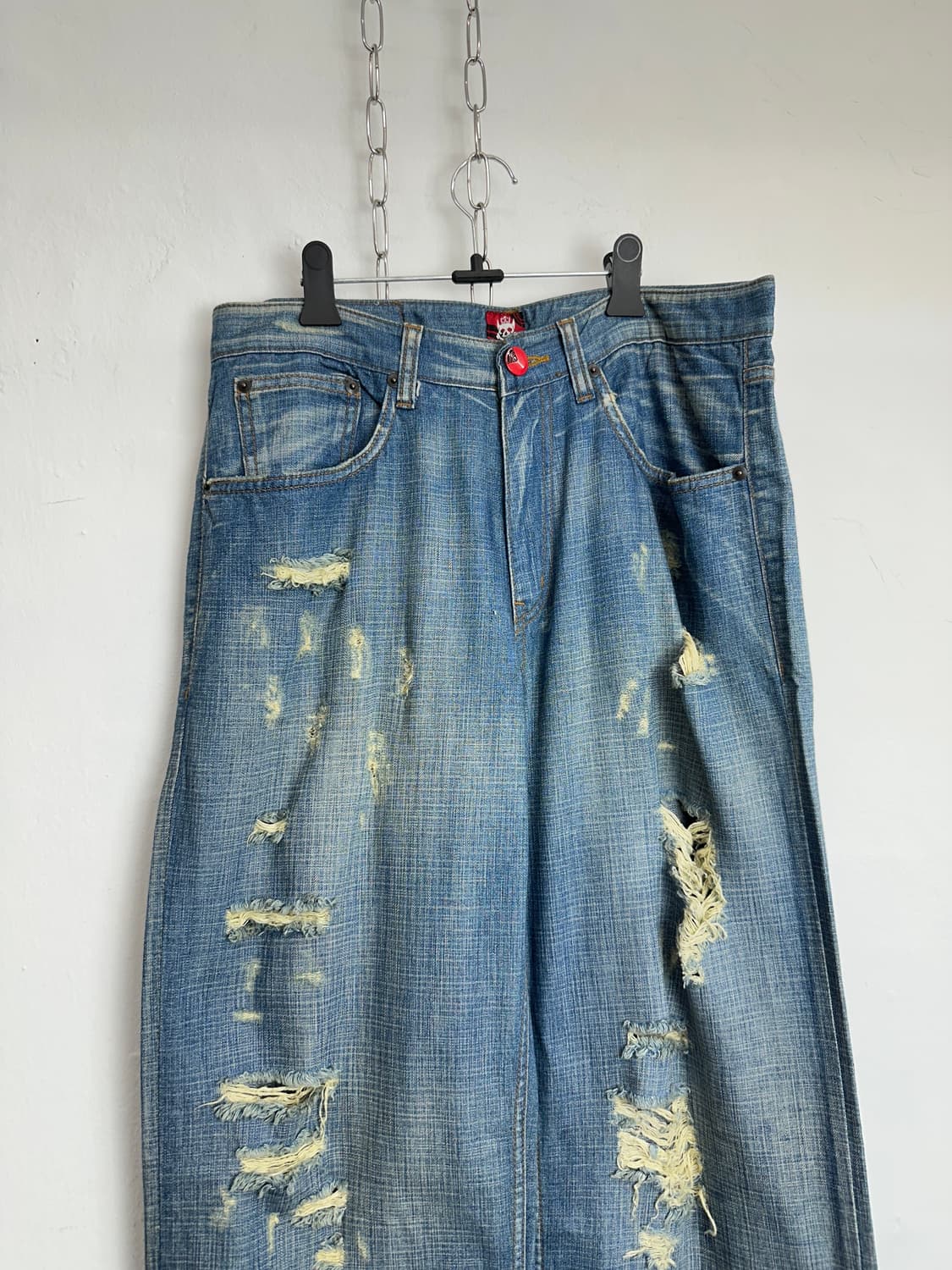 Skull Patch Low Crotch Wide Denim Pants 상품이미지6