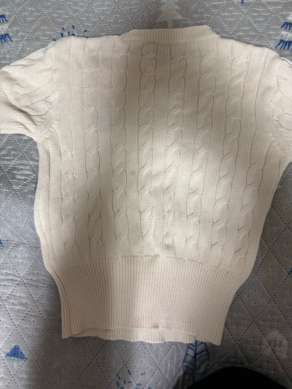 반팔니트 케이블 니트 아이보리 콜미베이비 상품이미지5