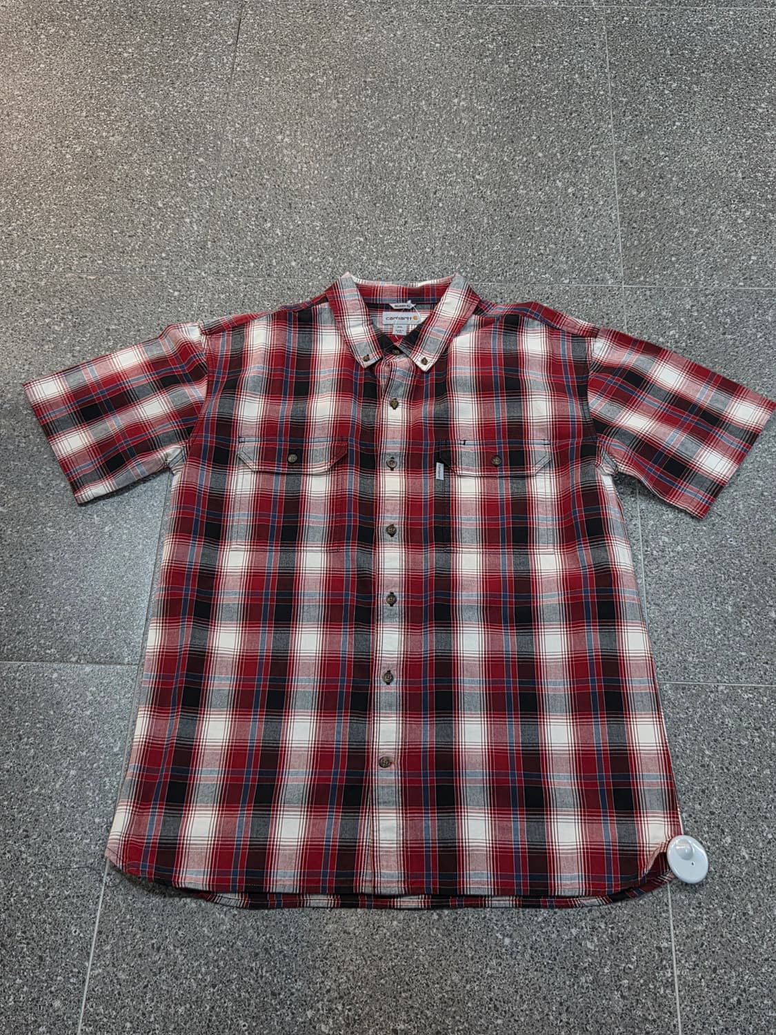 칼하트 레드 체크반팔셔츠  상품이미지4