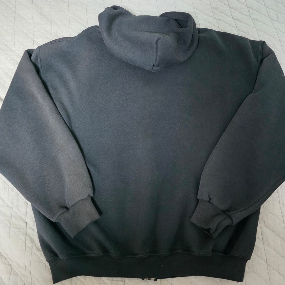 [XL] 90s USA 빈티지 러셀 애슬레틱 후드집업 블랙 페이딩 상품이미지5