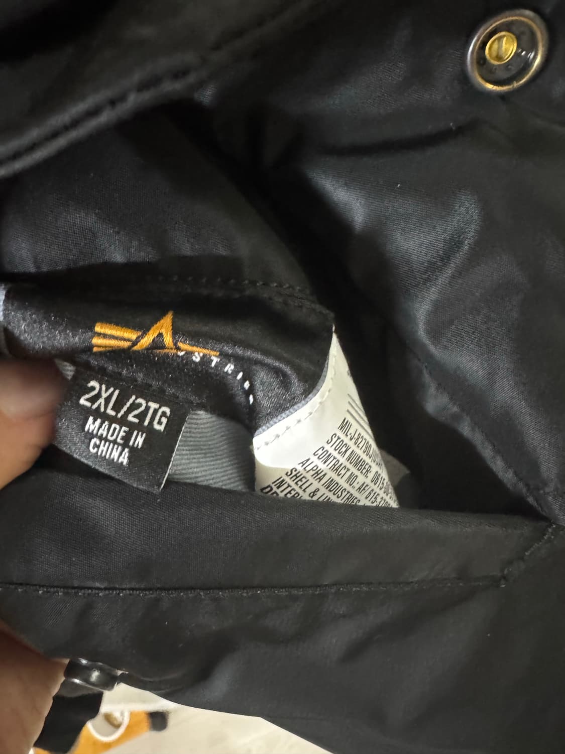 알파인더스트리 ma-1 블랙/건메탈 XXL 상품이미지4