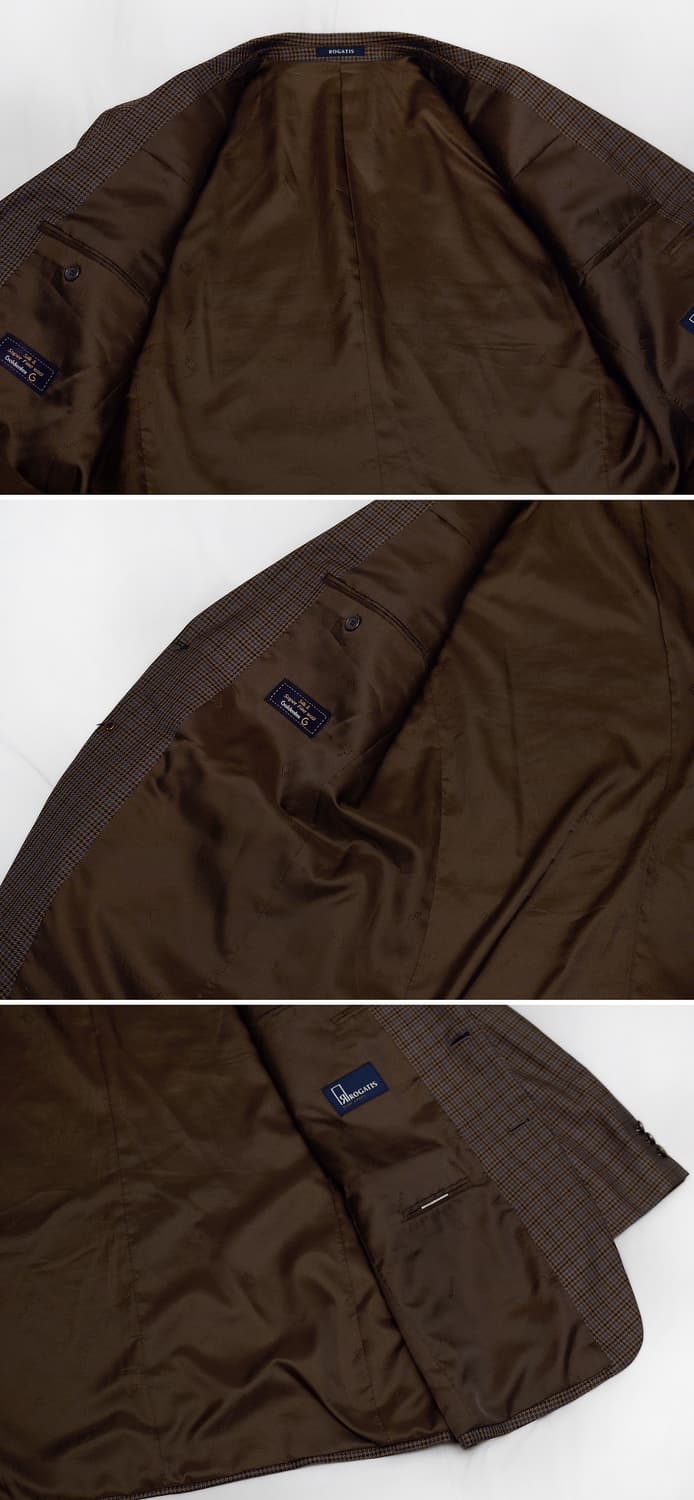 로가디스 골든텍스 울실크 체크 블레이저 자켓 (100) 상품이미지7