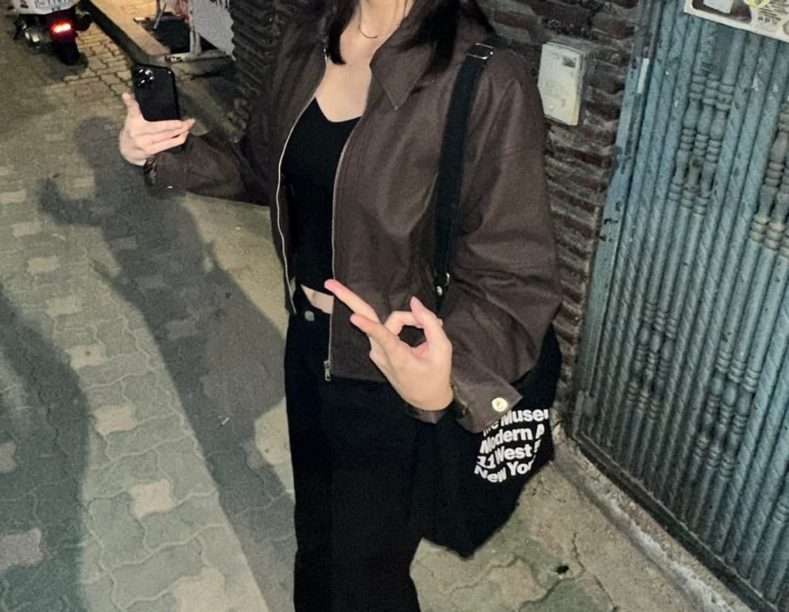 로플드 레더점퍼 상품이미지1