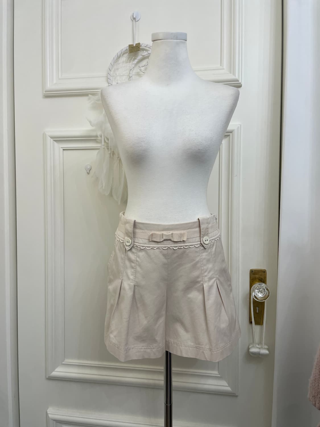 sheer pink bow point lovely mini pants 상품이미지1