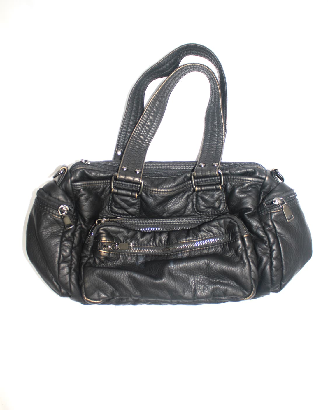 Gold washing leather skin-black bag 상품이미지1