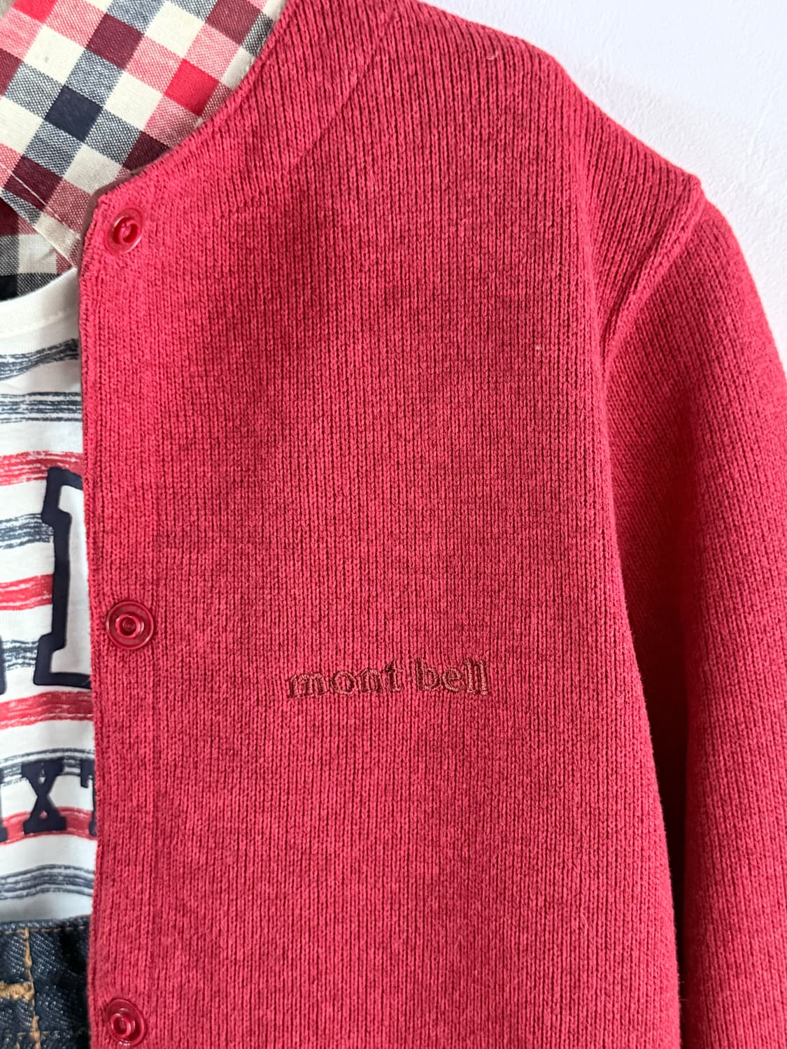 몽벨 레드 기모 가디건 상품이미지4