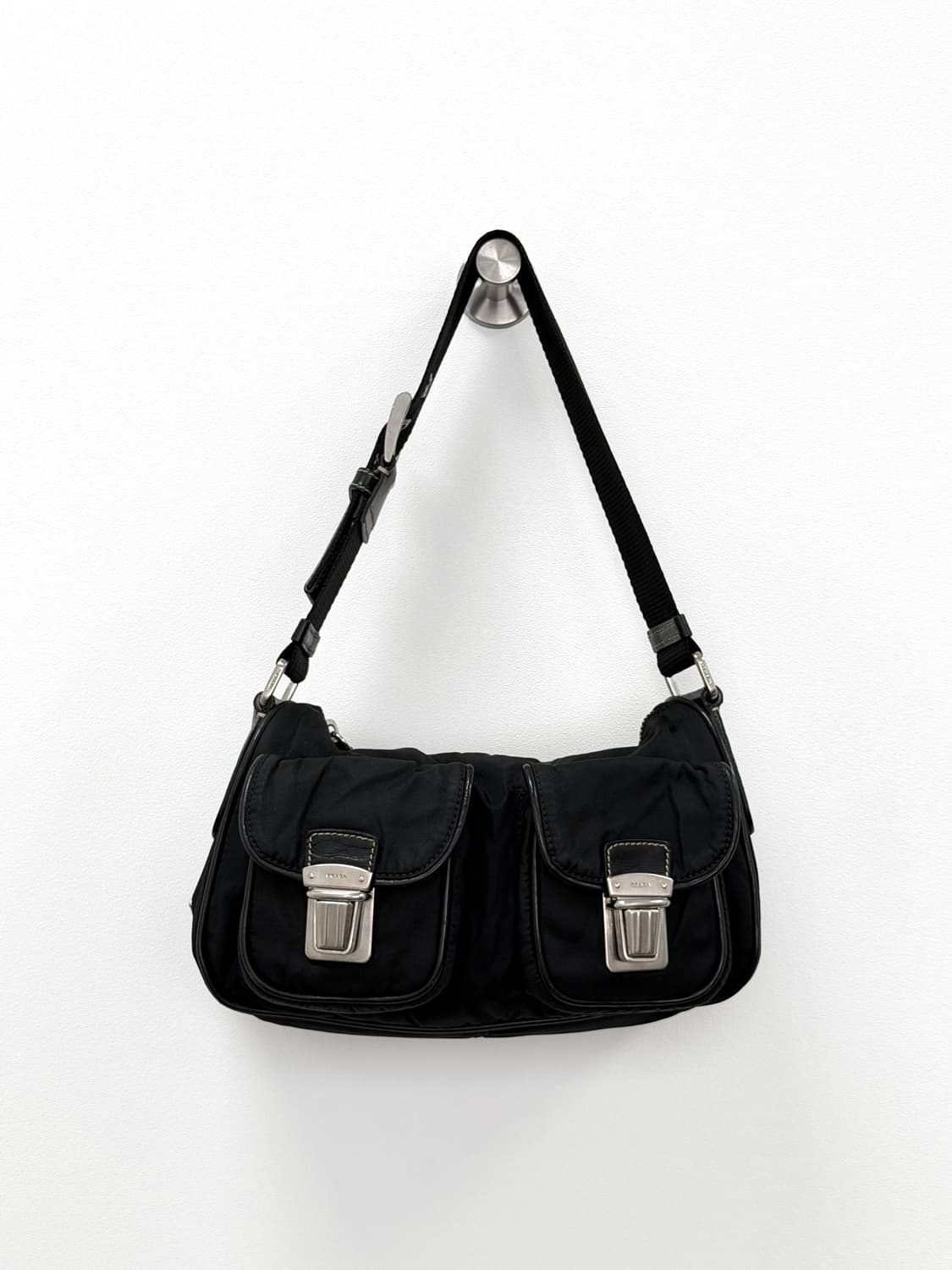 프라다 테수토 나일론 투 포켓 숄더백 상품이미지4