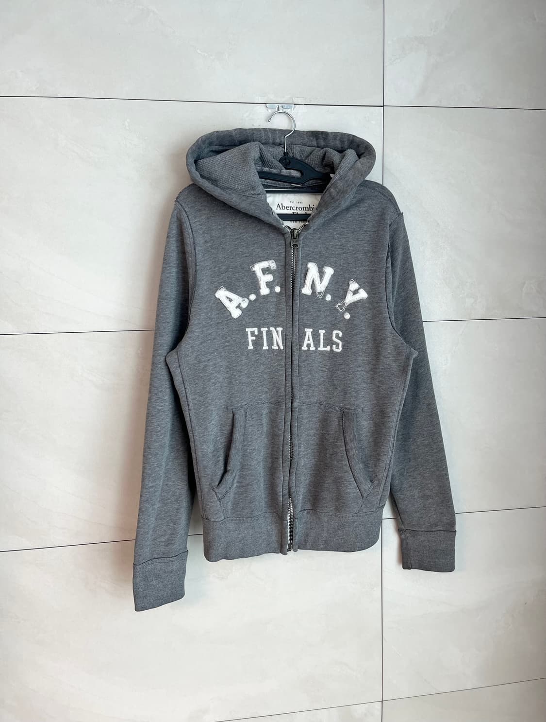 아베크롬비 A&F 스펠로고 대장 후드집업 그레이 [M] 상품이미지2