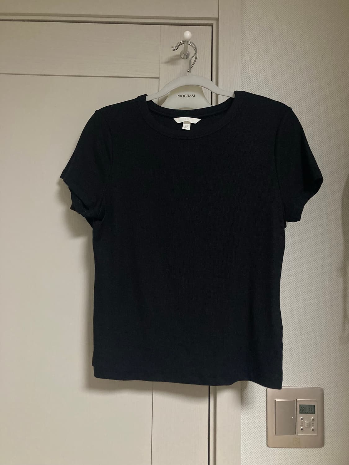 H&M 리브드 모달 블렌드 티셔츠 블랙 XL 상품이미지1