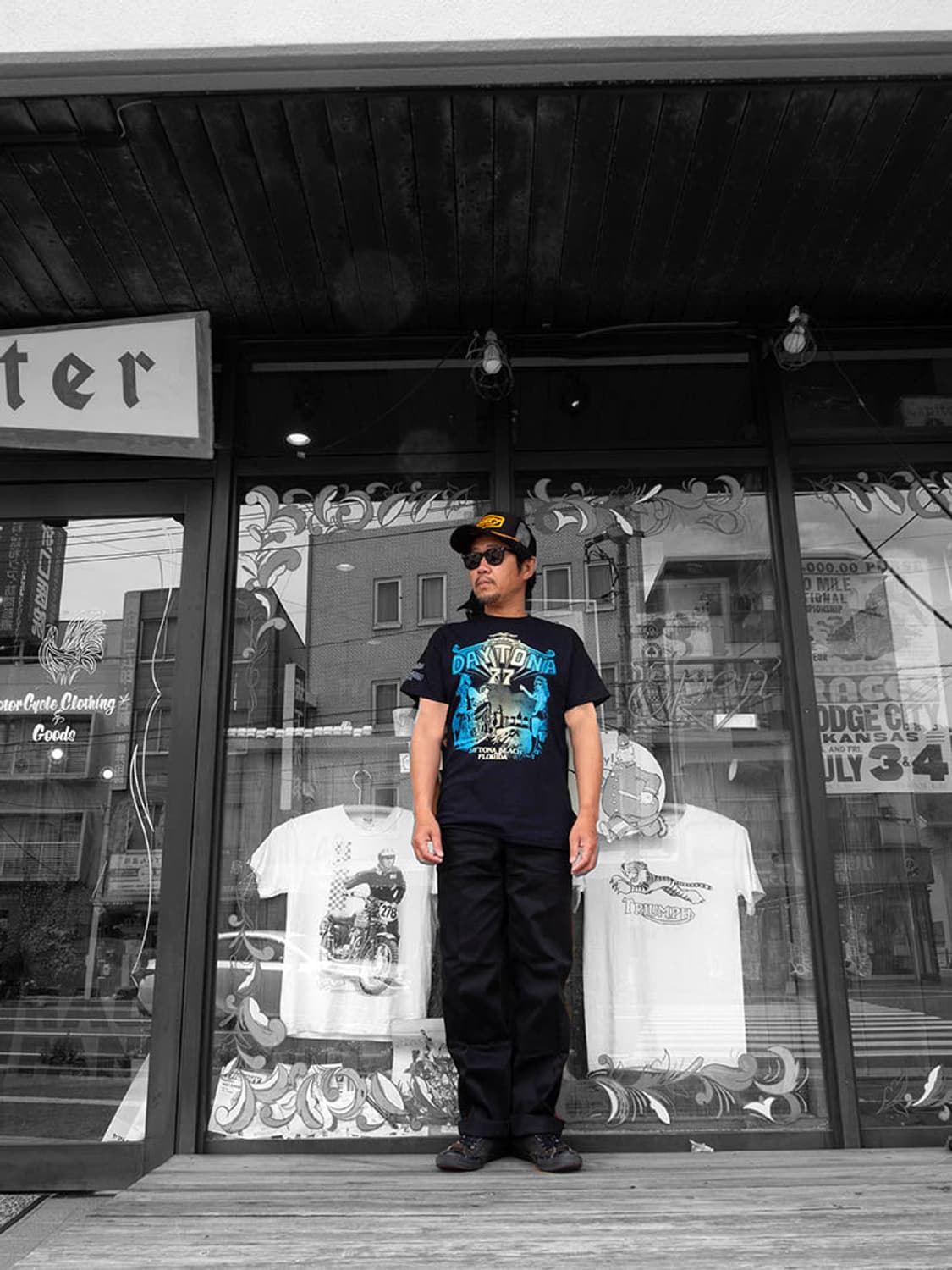 USA 컷레이트 x 존조던 티셔츠 L 할리데이비슨 쵸퍼 모터사이클 핫로드 상품이미지7