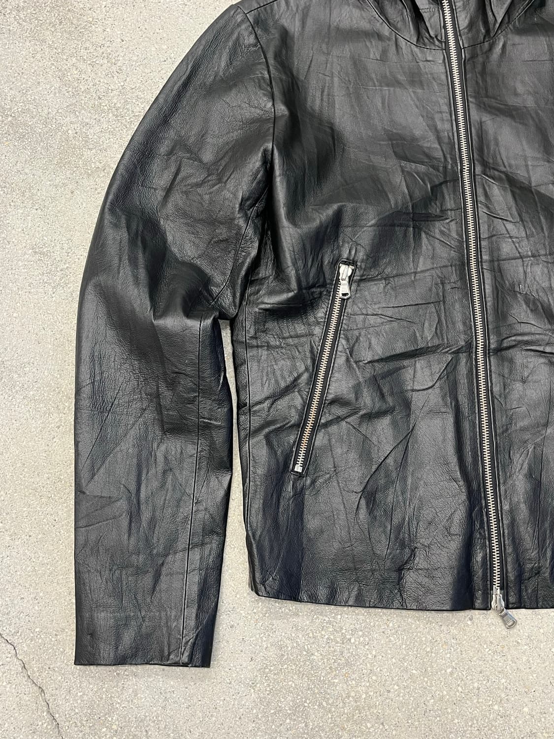 Urban Research 후드 가죽 자켓 상품이미지3