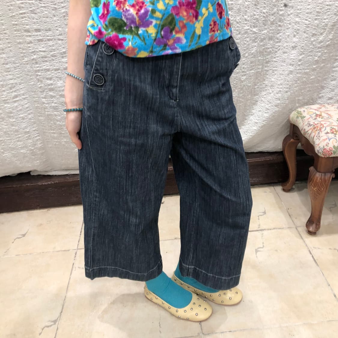 Ease flare crop denim 상품이미지1